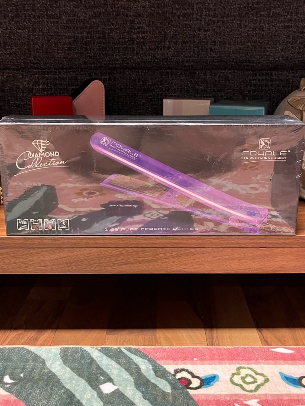 Purple Ceramic Plate Hair Straightener - Diamond Collection